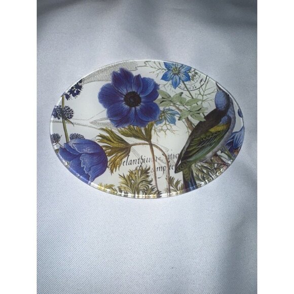Michael Design Works Primrose Path Glass Soap Dish Antique Prints - Picture 3 of 5